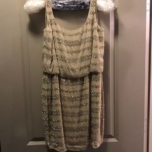 Beaded taupe NYE dress